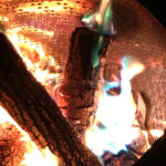 fire in a diy fire pit